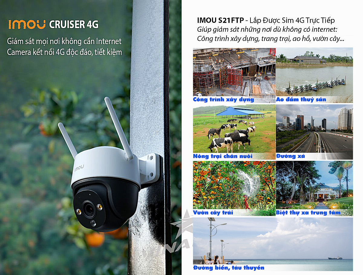 Camera 4G Imou Cruiser S21FTP đàm thoại 2 chiều báo động kép chuyên dụng