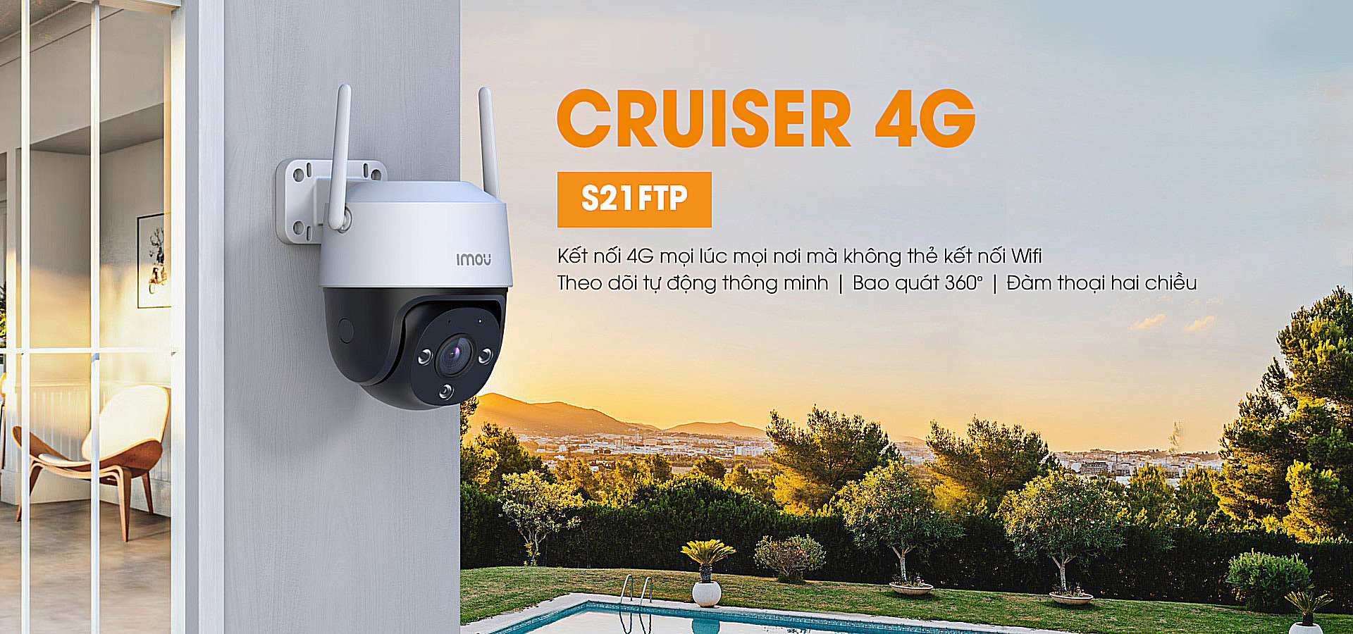 Camera 4G Imou Cruiser S21FTP đàm thoại 2 chiều báo động kép chuyên dụng