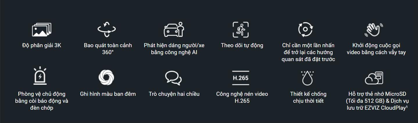 Camera Ezviz H8 Pro 3K ngoài trời tích hợp nhiều tính năng thông minh