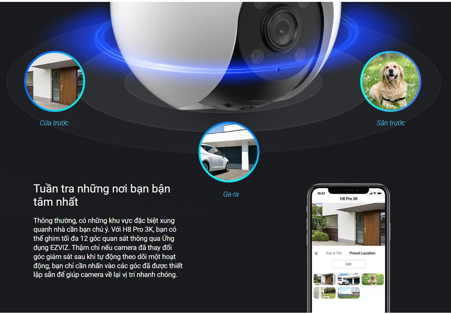 Camera Ezviz H8 Pro 3K ngoài trời tích hợp nhiều tính năng thông minh