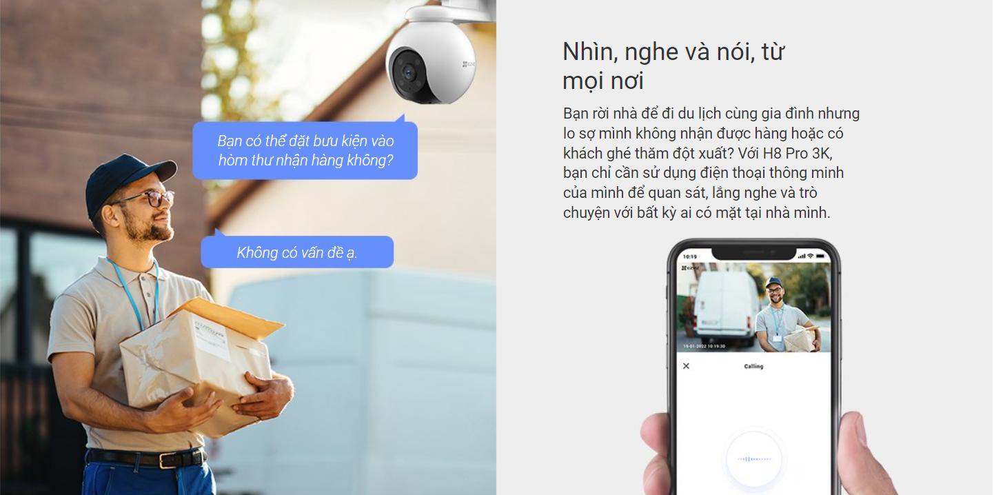 Camera Ezviz H8 Pro 3K ngoài trời tích hợp nhiều tính năng thông minh