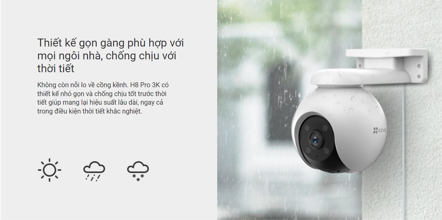 Camera Ezviz H8 Pro 3K ngoài trời tích hợp nhiều tính năng thông minh