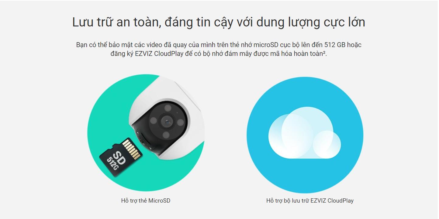 Camera Ezviz H8C quay xoay, tự động theo dõi chuyển động thông minh