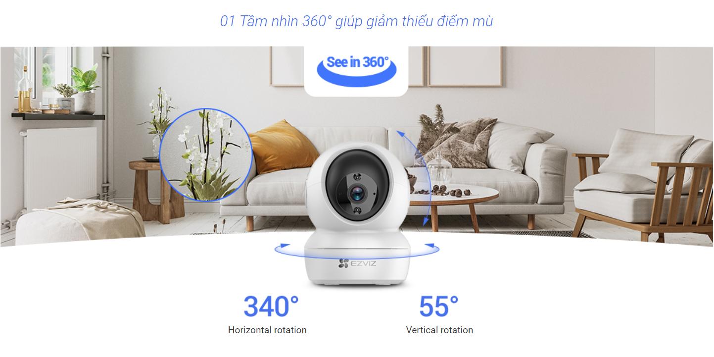 Camera Ezviz H6C hạn chế phơi sáng nhìn rõ các chi tiết